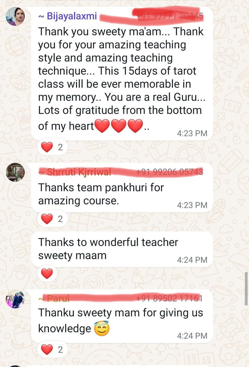 Learner WhatsApp feedback