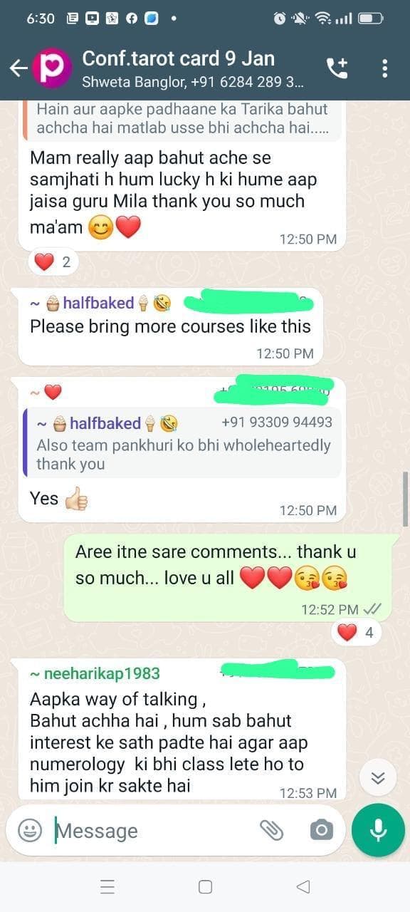 Learner WhatsApp feedback